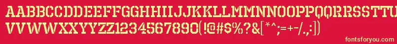 OctinprisonsbRegular Font – Yellow Fonts on Red Background