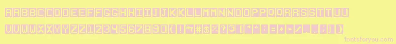 フォントStencilie – ピンクのフォント、黄色の背景