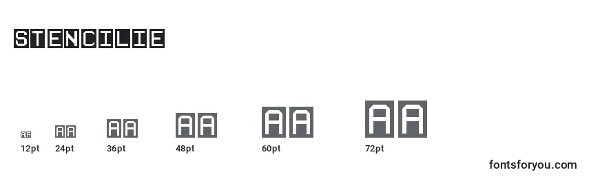 Stencilie Font Sizes