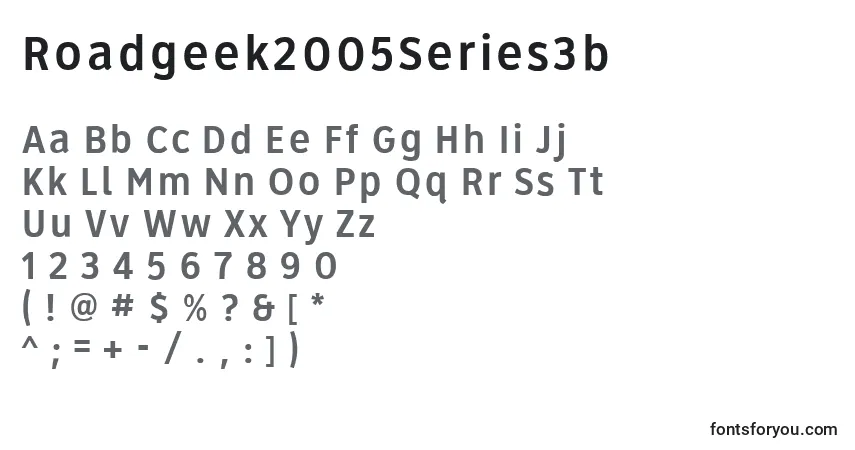 Roadgeek2005Series3bフォント–アルファベット、数字、特殊文字