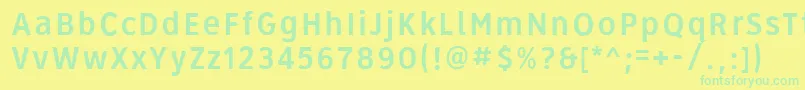 Roadgeek2005Series3b Font – Green Fonts on Yellow Background
