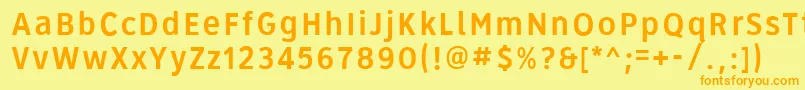 Roadgeek2005Series3b Font – Orange Fonts on Yellow Background
