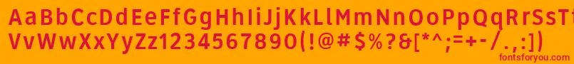 Roadgeek2005Series3b-Schriftart – Rote Schriften auf orangefarbenem Hintergrund