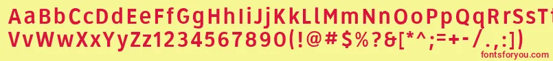 Roadgeek2005Series3b Font – Red Fonts on Yellow Background