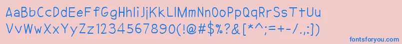 NipcenSPrintUnicode Font – Blue Fonts on Pink Background