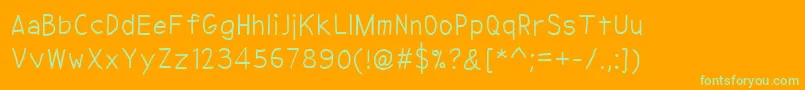 Lisätietoja NipcenSPrintUnicode-fontista NipcenSPrintUnicode-fontti – vihreät fontit oranssilla taustalla