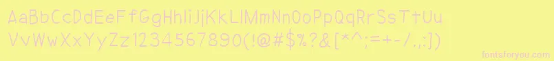 Czcionka NipcenSPrintUnicode – różowe czcionki na żółtym tle