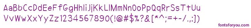 NipcenSPrintUnicode-Schriftart – Violette Schriften auf weißem Hintergrund
