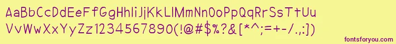 NipcenSPrintUnicode Font – Purple Fonts on Yellow Background