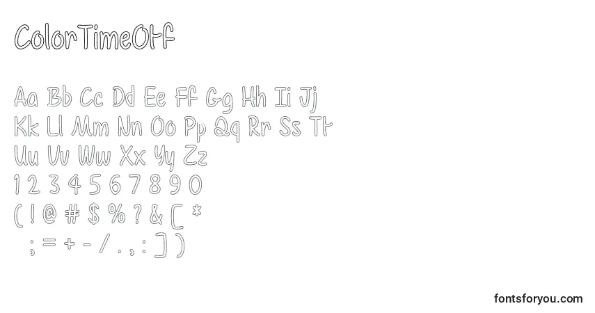 ColorTimeOtf-fontti – aakkoset, numerot, erikoismerkit