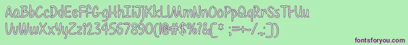 ColorTimeOtf Font – Purple Fonts on Green Background