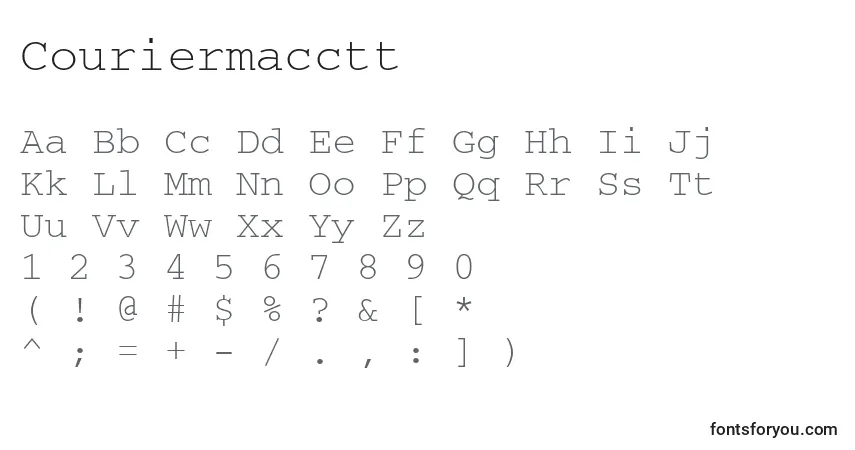 Schriftart Couriermacctt – Alphabet, Zahlen, spezielle Symbole