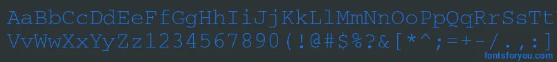 Шрифт Couriermacctt – синие шрифты на чёрном фоне