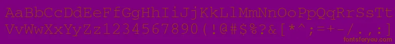 Couriermacctt Font – Brown Fonts on Purple Background