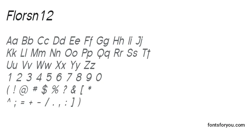 Schriftart Florsn12 – Alphabet, Zahlen, spezielle Symbole