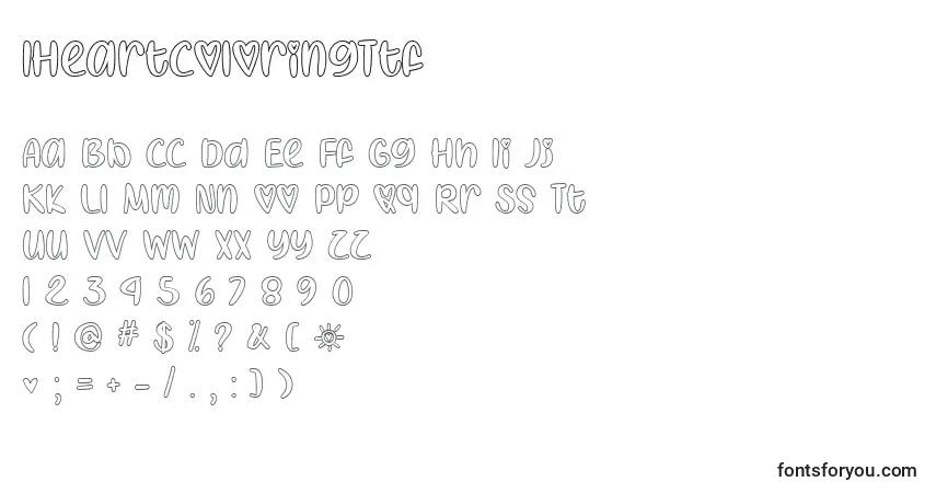 Schriftart IHeartColoringTtf – Alphabet, Zahlen, spezielle Symbole