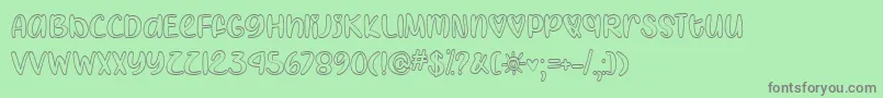 IHeartColoringTtf Font – Gray Fonts on Green Background