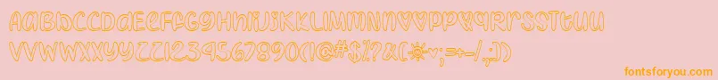 IHeartColoringTtf Font – Orange Fonts on Pink Background