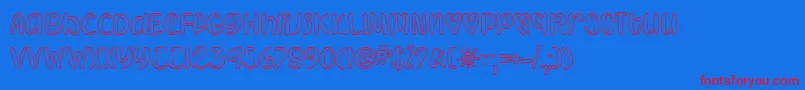 IHeartColoringTtf Font – Red Fonts on Blue Background