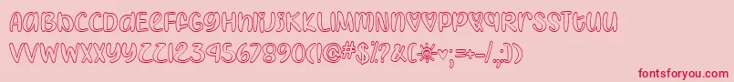 IHeartColoringTtf Font – Red Fonts on Pink Background