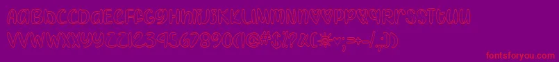 IHeartColoringTtf Font – Red Fonts on Purple Background