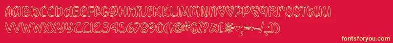 IHeartColoringTtf Font – Yellow Fonts on Red Background