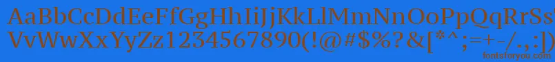 Ptz55f Font – Brown Fonts on Blue Background