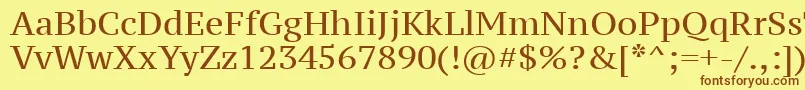 Ptz55f Font – Brown Fonts on Yellow Background