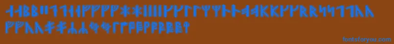 Шрифт Gunnarrunic – синие шрифты на коричневом фоне