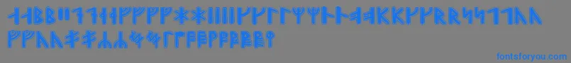 Gunnarrunic-Schriftart – Blaue Schriften auf grauem Hintergrund