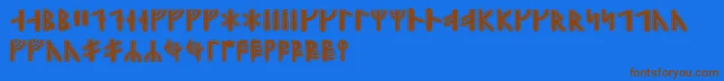 Gunnarrunic Font – Brown Fonts on Blue Background