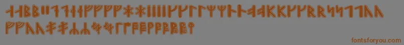 Czcionka Gunnarrunic – brązowe czcionki na szarym tle