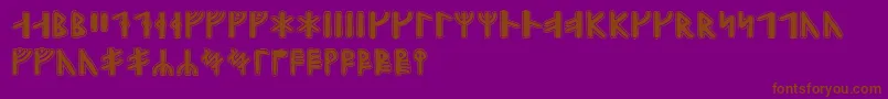 Gunnarrunic-Schriftart – Braune Schriften auf violettem Hintergrund