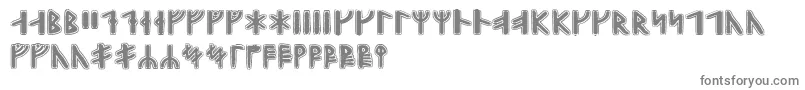 フォントGunnarrunic – 白い背景に灰色の文字