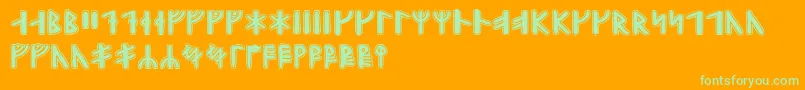 Gunnarrunic Font – Green Fonts on Orange Background