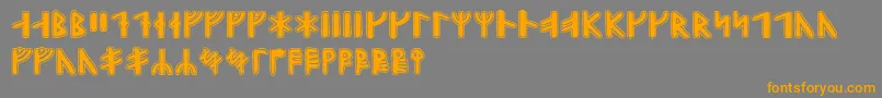 Gunnarrunic-Schriftart – Orangefarbene Schriften auf grauem Hintergrund