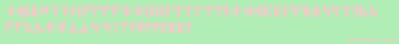 Gunnarrunic Font – Pink Fonts on Green Background