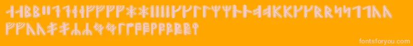 Gunnarrunic-Schriftart – Rosa Schriften auf orangefarbenem Hintergrund