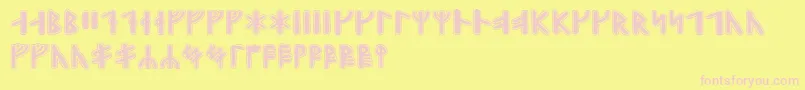 Gunnarrunic Font – Pink Fonts on Yellow Background