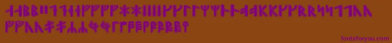 フォントGunnarrunic – 紫色のフォント、茶色の背景