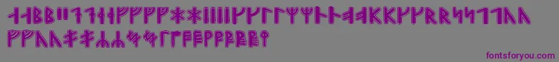 フォントGunnarrunic – 紫色のフォント、灰色の背景