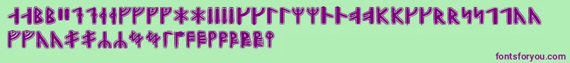 fuente Gunnarrunic – Fuentes Moradas Sobre Fondo Verde