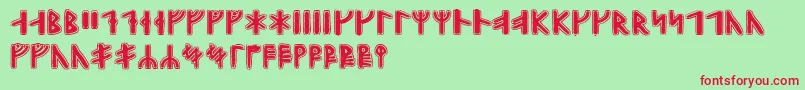 Gunnarrunic Font – Red Fonts on Green Background