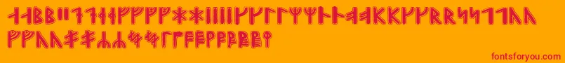 Gunnarrunic Font – Red Fonts on Orange Background