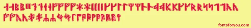 Gunnarrunic Font – Red Fonts on Yellow Background