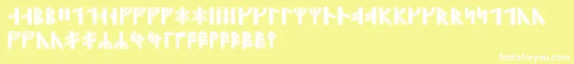 Gunnarrunic Font – White Fonts on Yellow Background