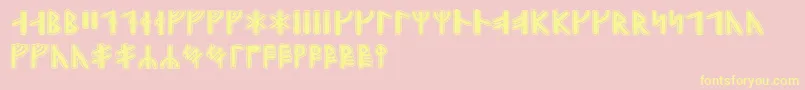 Gunnarrunic Font – Yellow Fonts on Pink Background