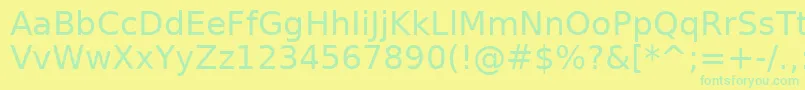 AeAlyermook-Schriftart – Grüne Schriften auf gelbem Hintergrund