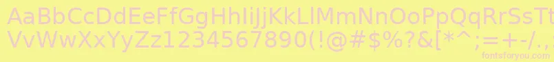 Czcionka AeAlyermook – różowe czcionki na żółtym tle