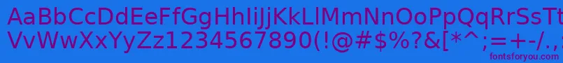 AeAlyermook Font – Purple Fonts on Blue Background